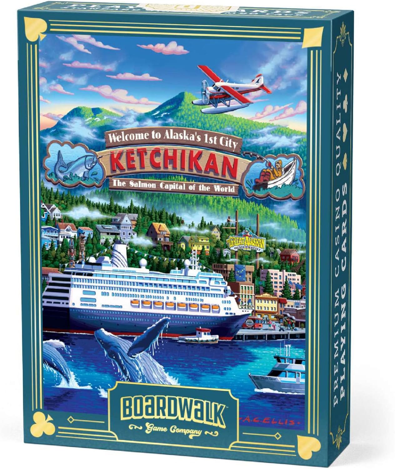 Boardwalk Puzzles Premium Featherlight Unique Playing Cards, Fun Themed Deck for Home and Travel | Ketchikan