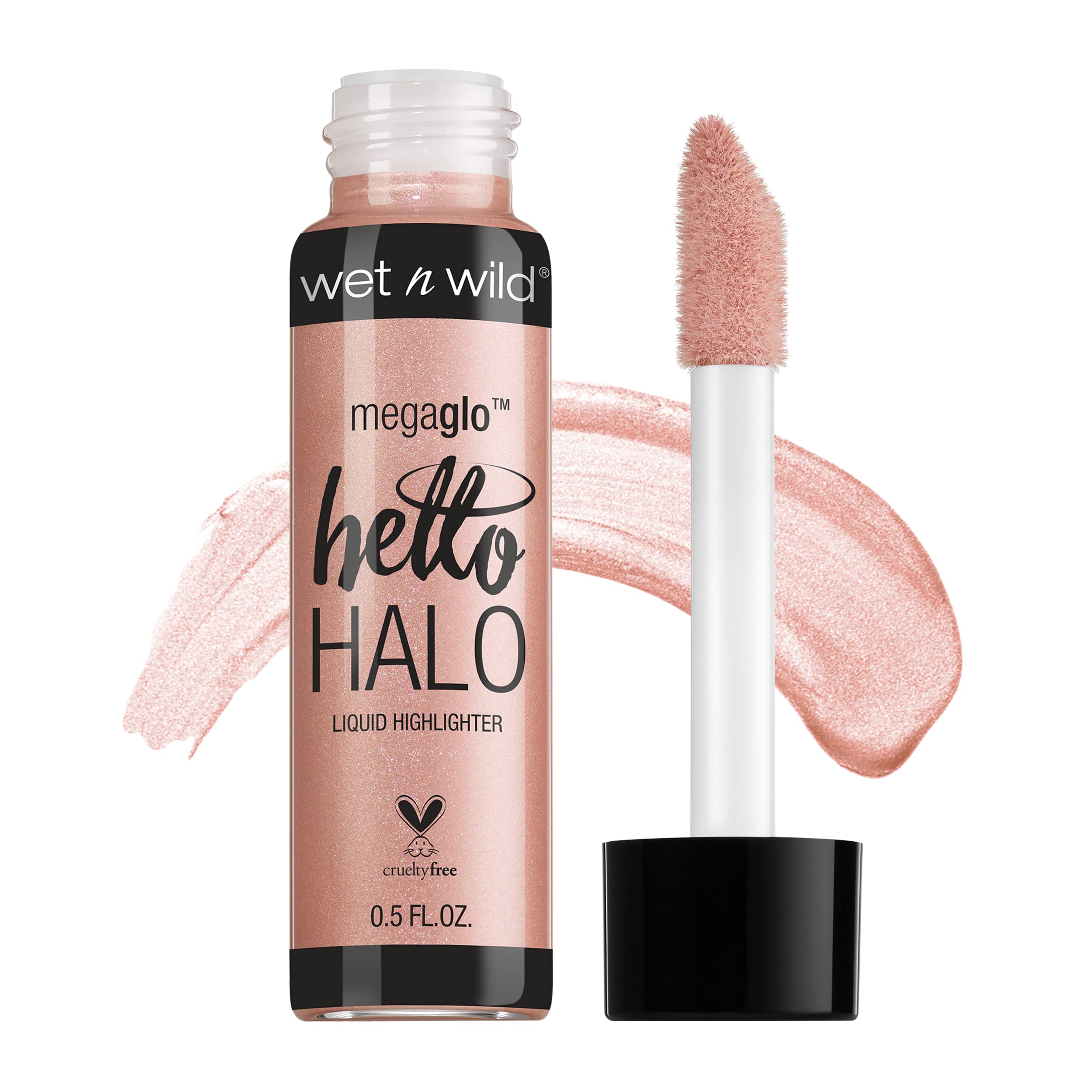 wet n wild MegaGlo Hello Halo Liquid Highlighter Makeup, Shimmer, Rose Gold Halo, Goodbye