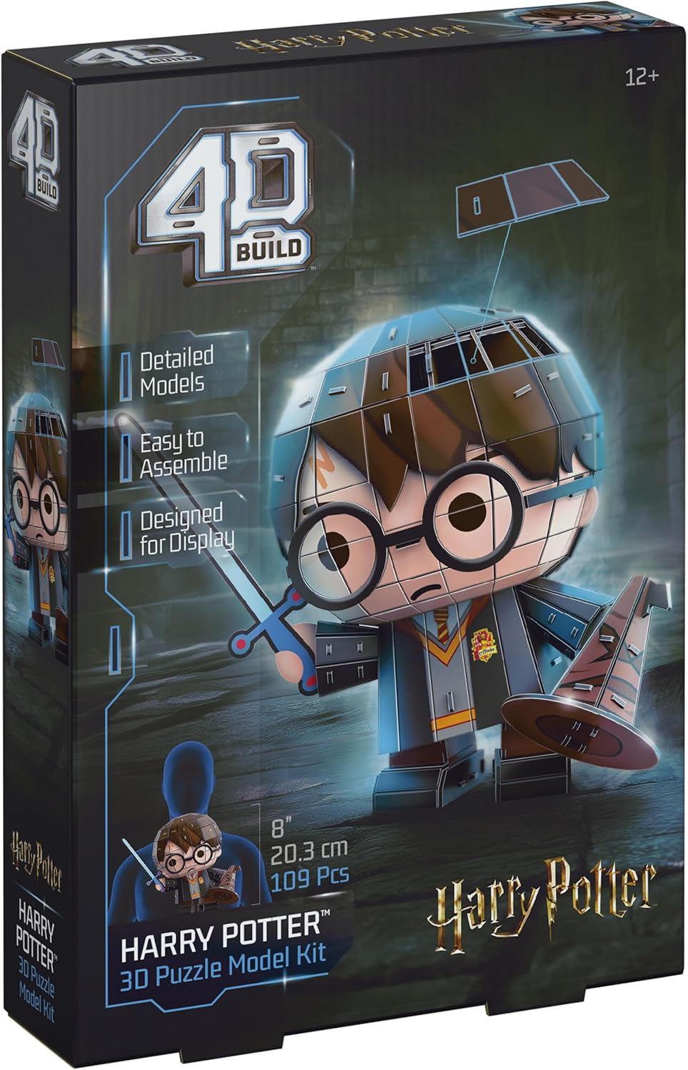 4D Build, Harry Potter Chibi with Sword 3D Model Kit, Harry Potter Collectibles & Desk Décor, Adult Puzzles, Building Toys, 3D Puzzles for Adults & Teens, 109 Pieces, for Ages 12 & Up