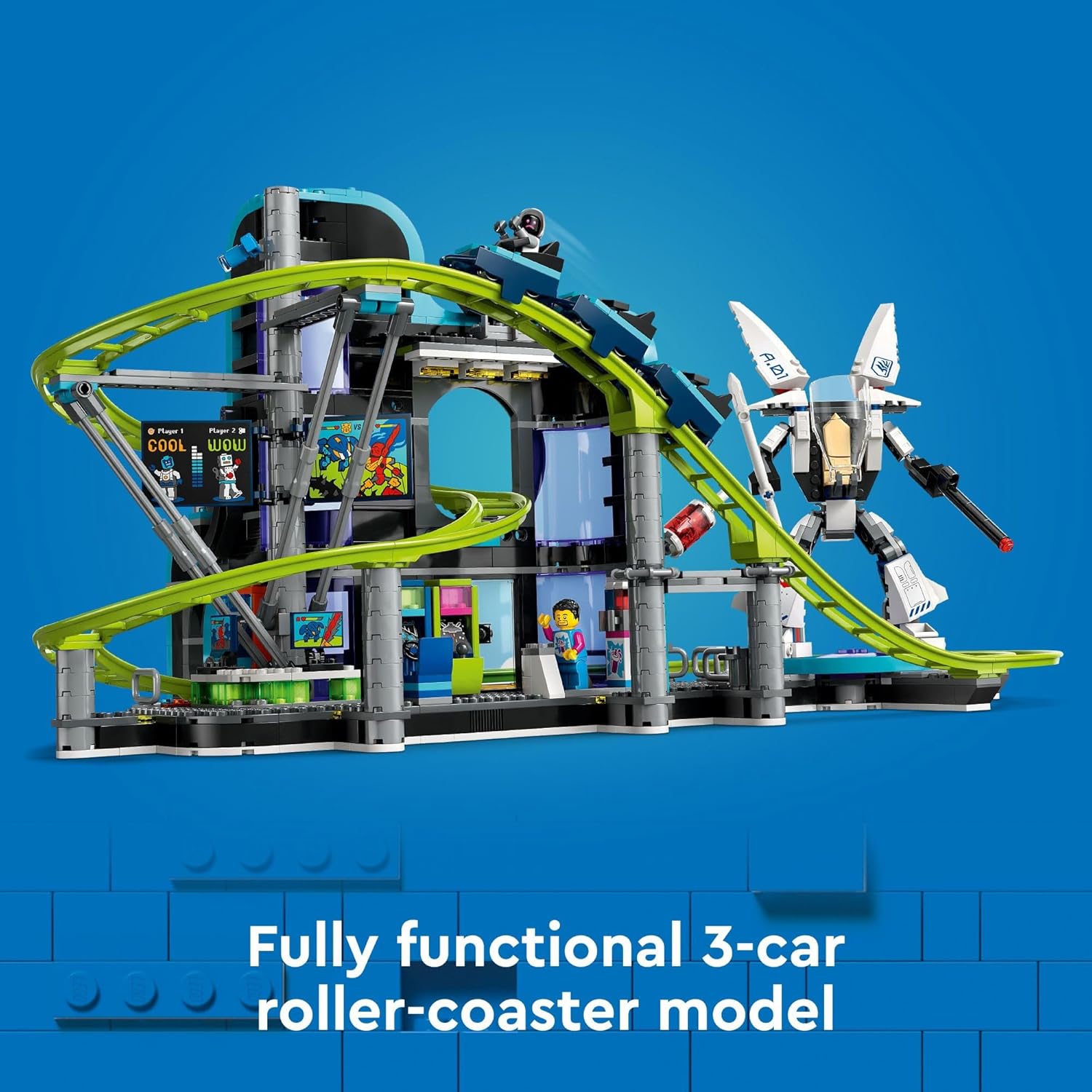 LEGO City Robot World Roller Coaster Building Set - Kids Engineering Toy with Posable Mech Suit for Boys & Girls, Ages 8+ - Gift Ideas for Christmas - 60421