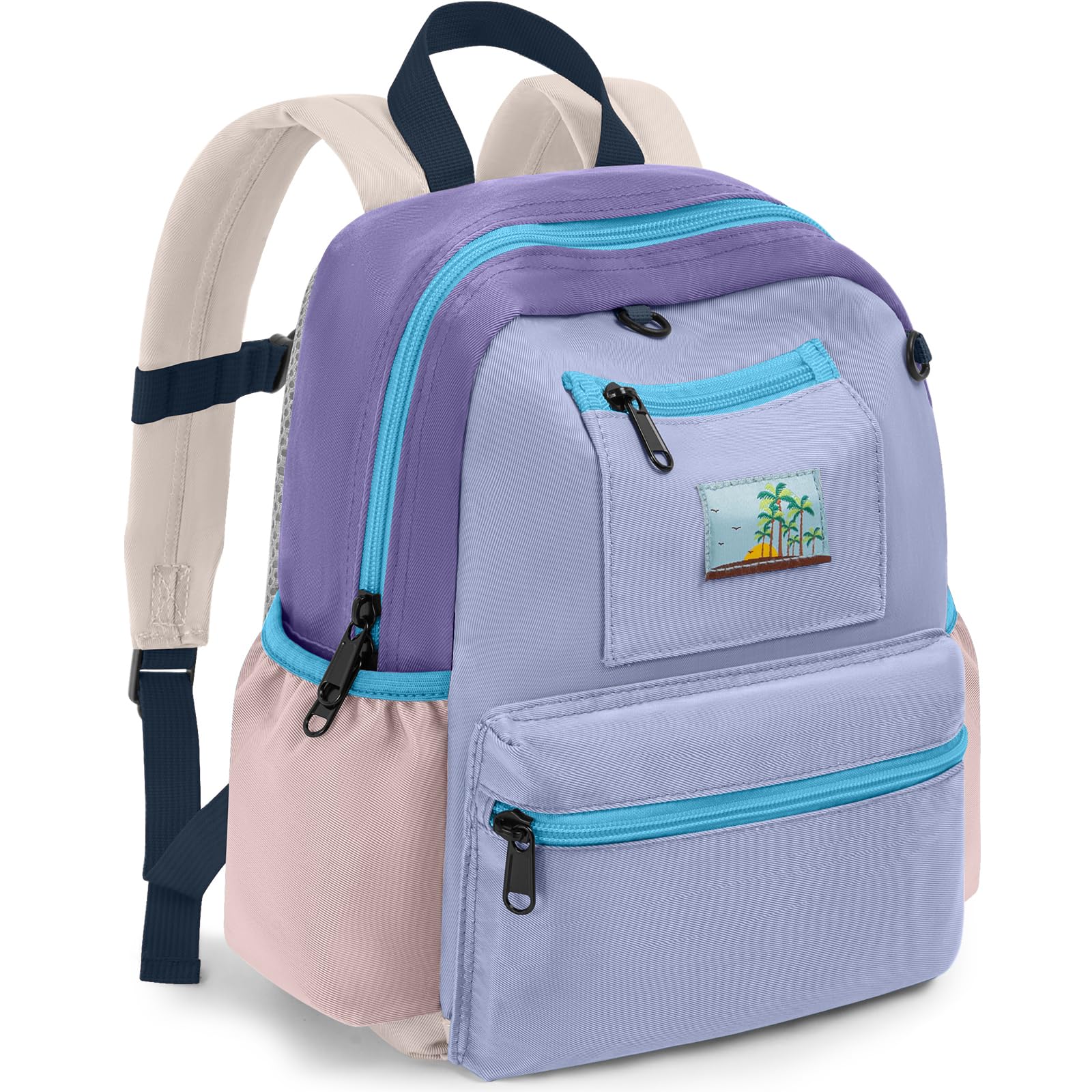 Toddler Backpack for Boys & Girls 1-3 Years, 10.5 Inch Lightweight Kids Bookbag, Waterproof Preschool Backpack for Kindergarten, Daycare, Travel, Durable Small Child School Bag, Green Grey