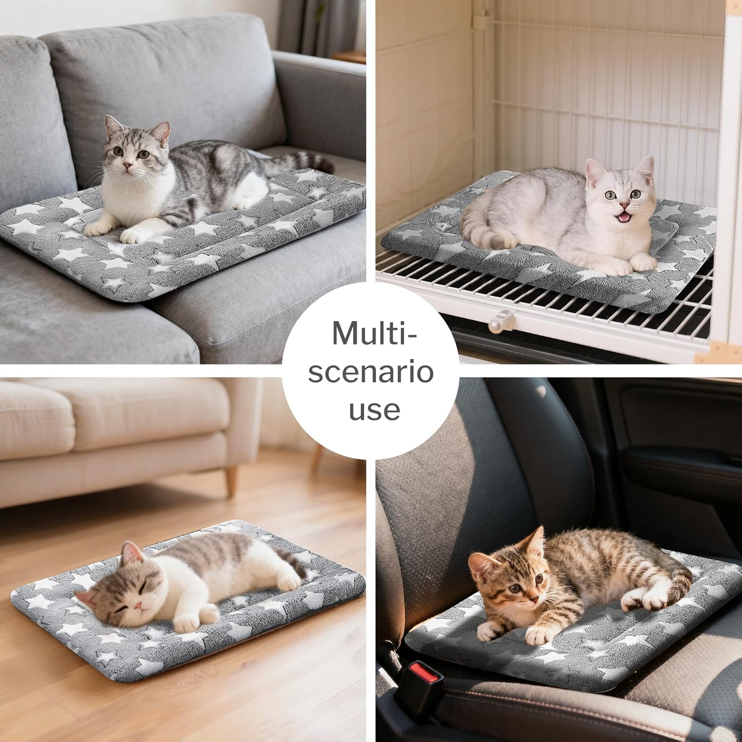 Dog Bed Mat for Crate, Soft Kennel Pad, Durable Comfort Mat for Dogs and Cats, Home and Crate Use (Gray, 18"*14"*1.5")