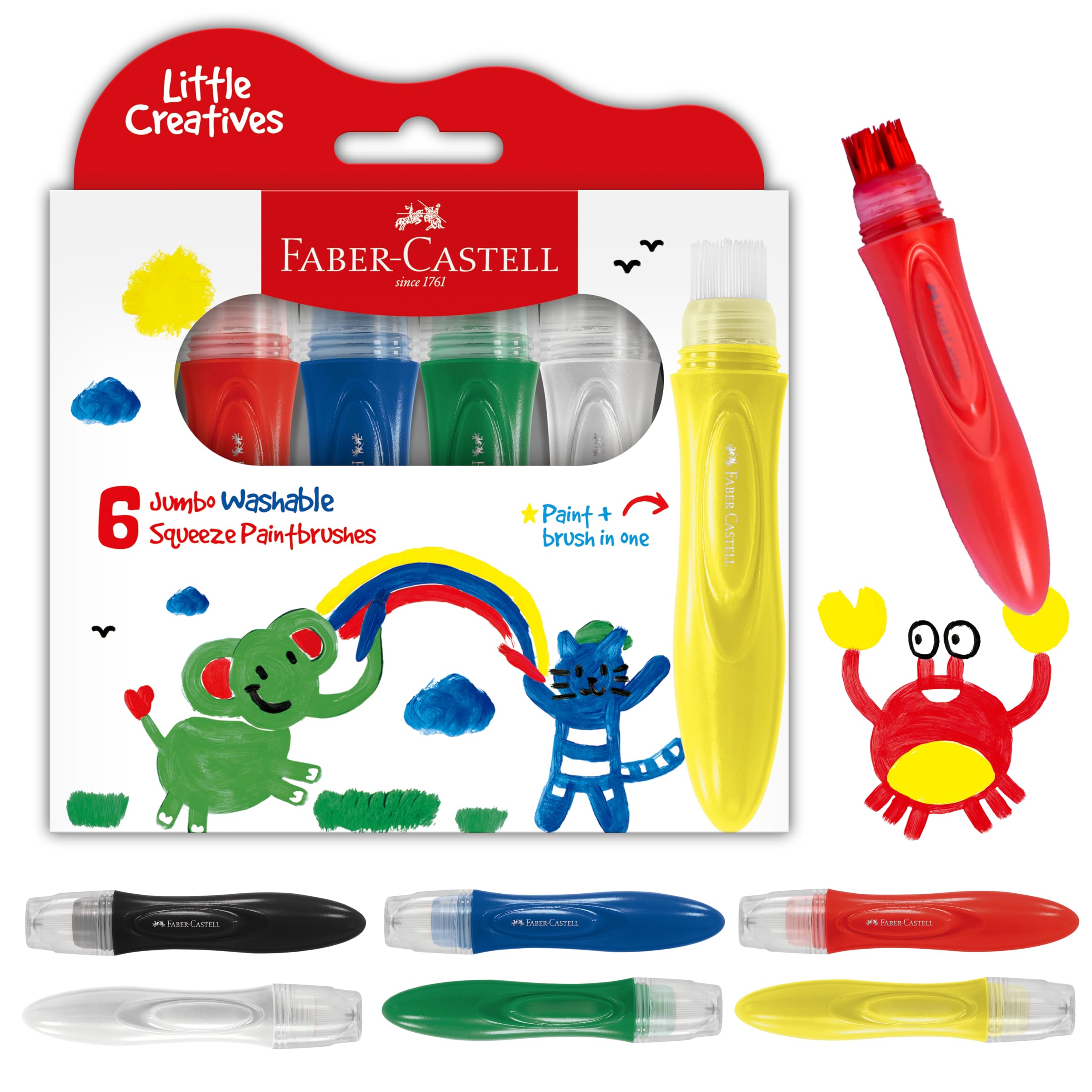 Faber-Castell Little Creatives Super Soft Modeling Dough: 4 Classic Colors and Play Dough Accessories, Non Toxic Playdough Kit for Toddlers, Gifts for Kids and Preschool (Ages 3+)