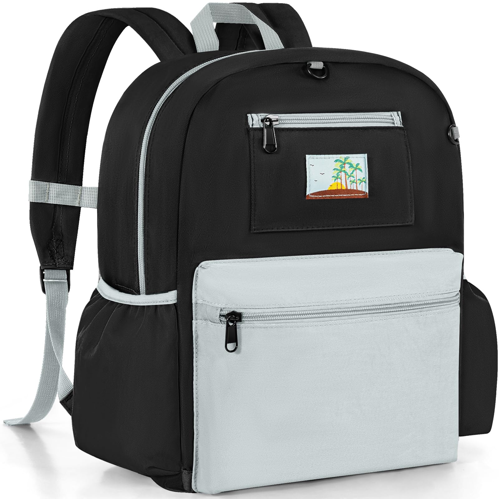 Toddler Backpack for Boys & Girls 1-3 Years, 10.5 Inch Lightweight Kids Bookbag, Waterproof Preschool Backpack for Kindergarten, Daycare, Travel, Durable Small Child School Bag, Green Grey