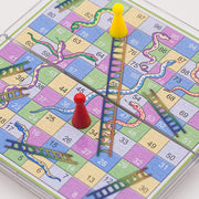 Mini Snakes and Ladders Board Game Set -6″, Magnetic Folding Travel Board Game for Kids (Pocket Crystal Style)