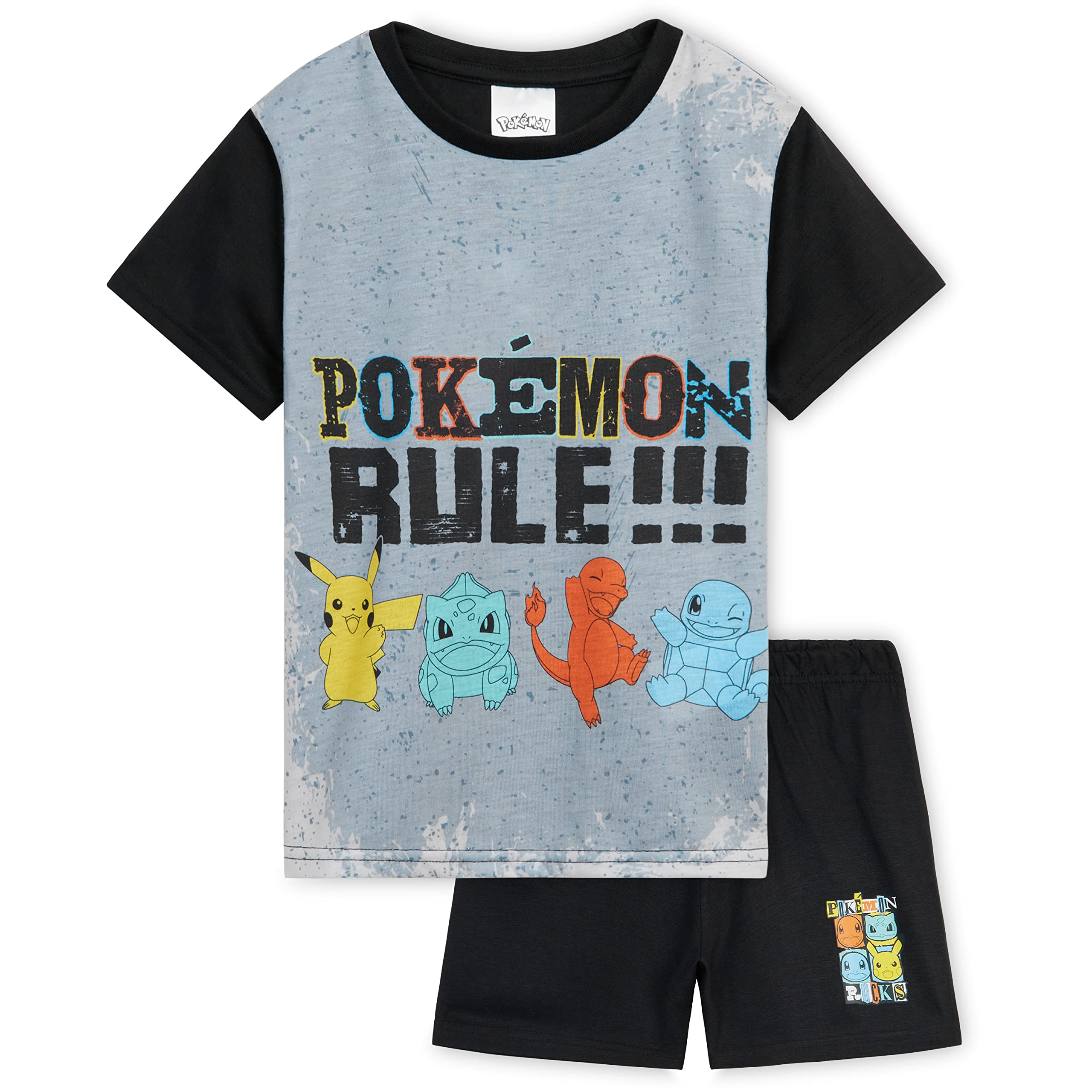 Pokemon Boys Pyjamas for Kids and Teenagers T-Shirt and Shorts Summer PJs Gifts for Boys