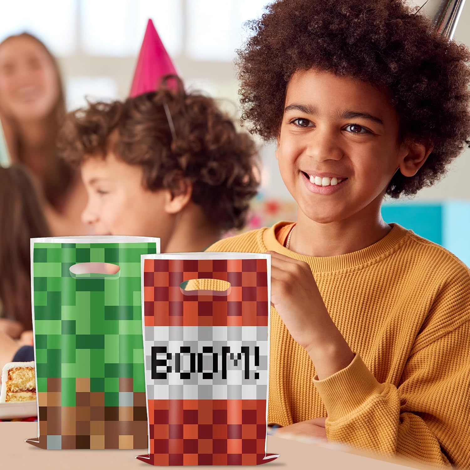 30Pcs Pixel Gift Bags Birthday Party Supplies Animation Party Gift Candy Bags