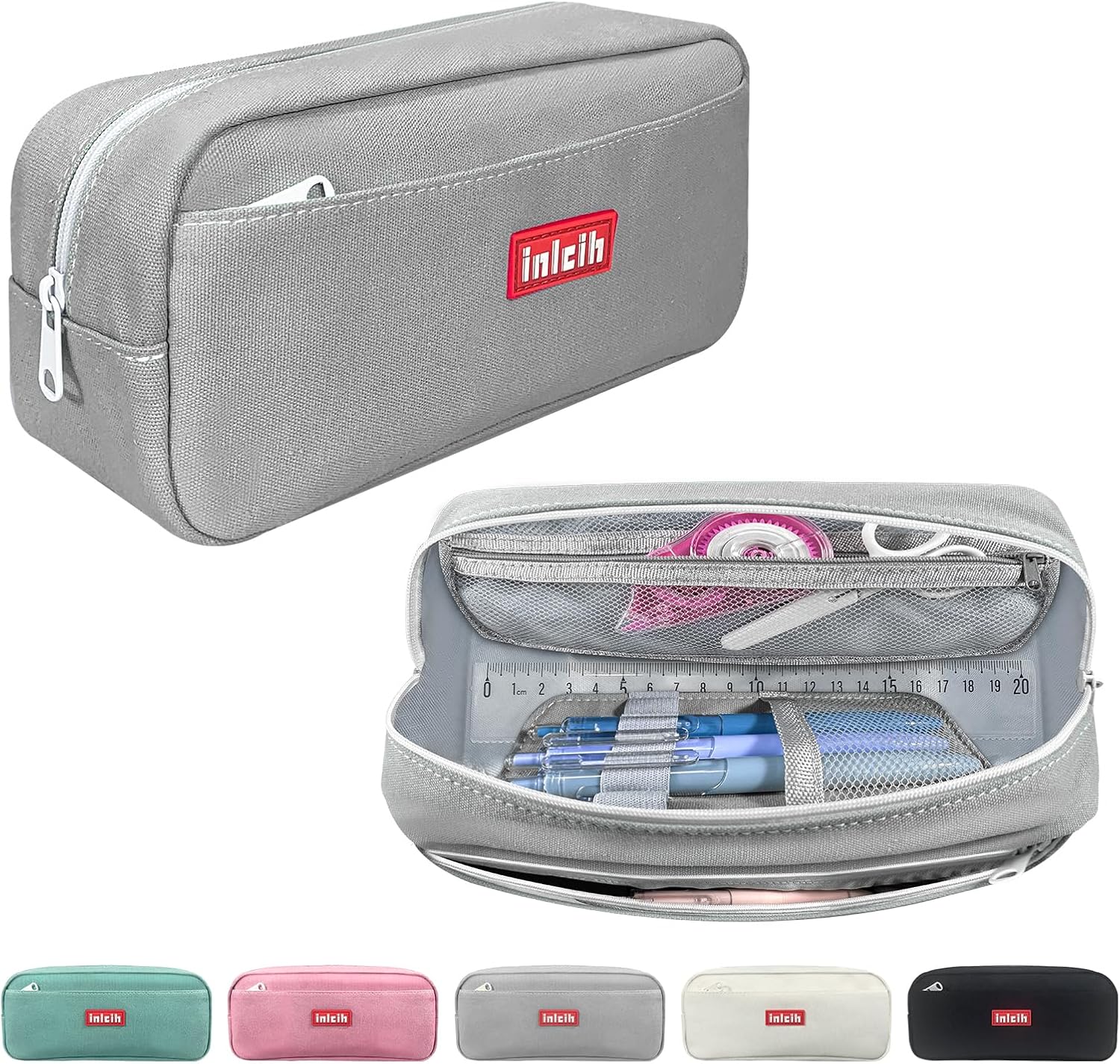 Pencil Case Large Capacity pencil pouch cute pencil case stationery supplies pencil bags School Supplies for Student Teen Girs Boys (gray)