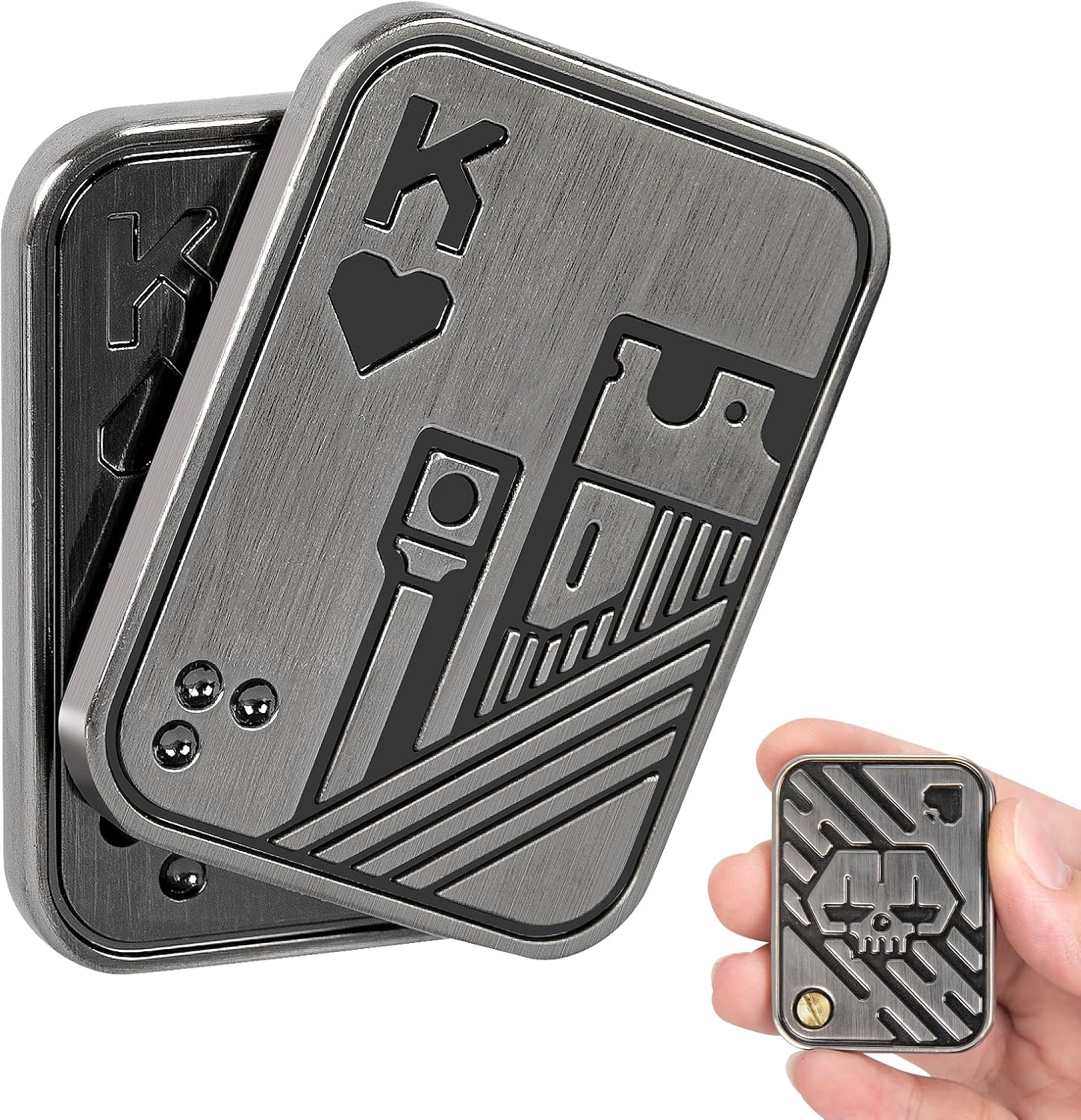 Fidget Toys Adults, Poker Card Fidget Toy, Metal Fidget Slider to Relieve Anxiety and Stress, Cool Desk Toys for Office, Magnet Fidget Toy for Men Adults ADHD