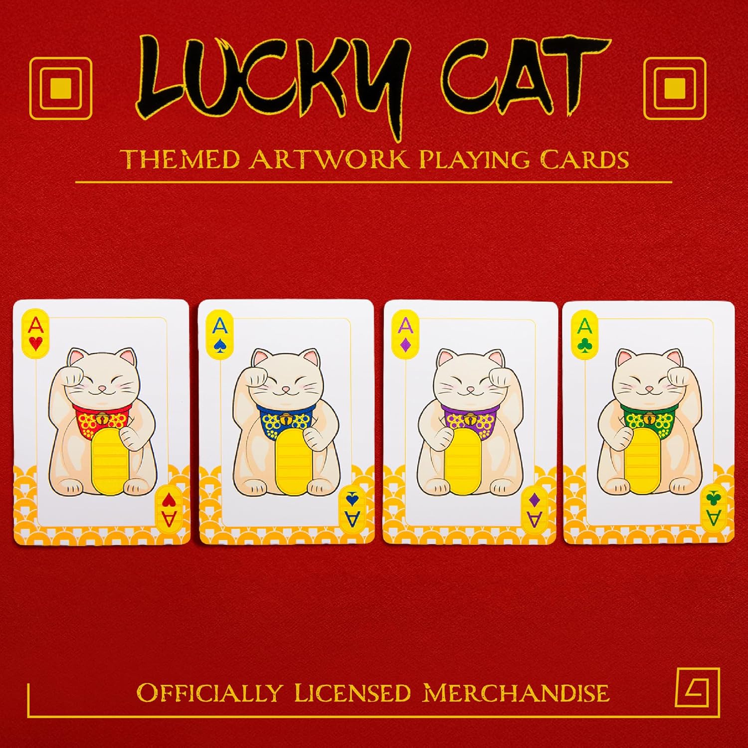 Aquarius Lucky Cat Themed Playing Cards - Deck of Cards for Cat Lovers - Unique Card Designs, Great for Gifts & Game Night