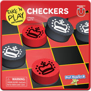 PlayMonster Take 'N Play Anywhere — Checkers — Magnetic Travel Game — Fun on The Go! — for Ages 4+