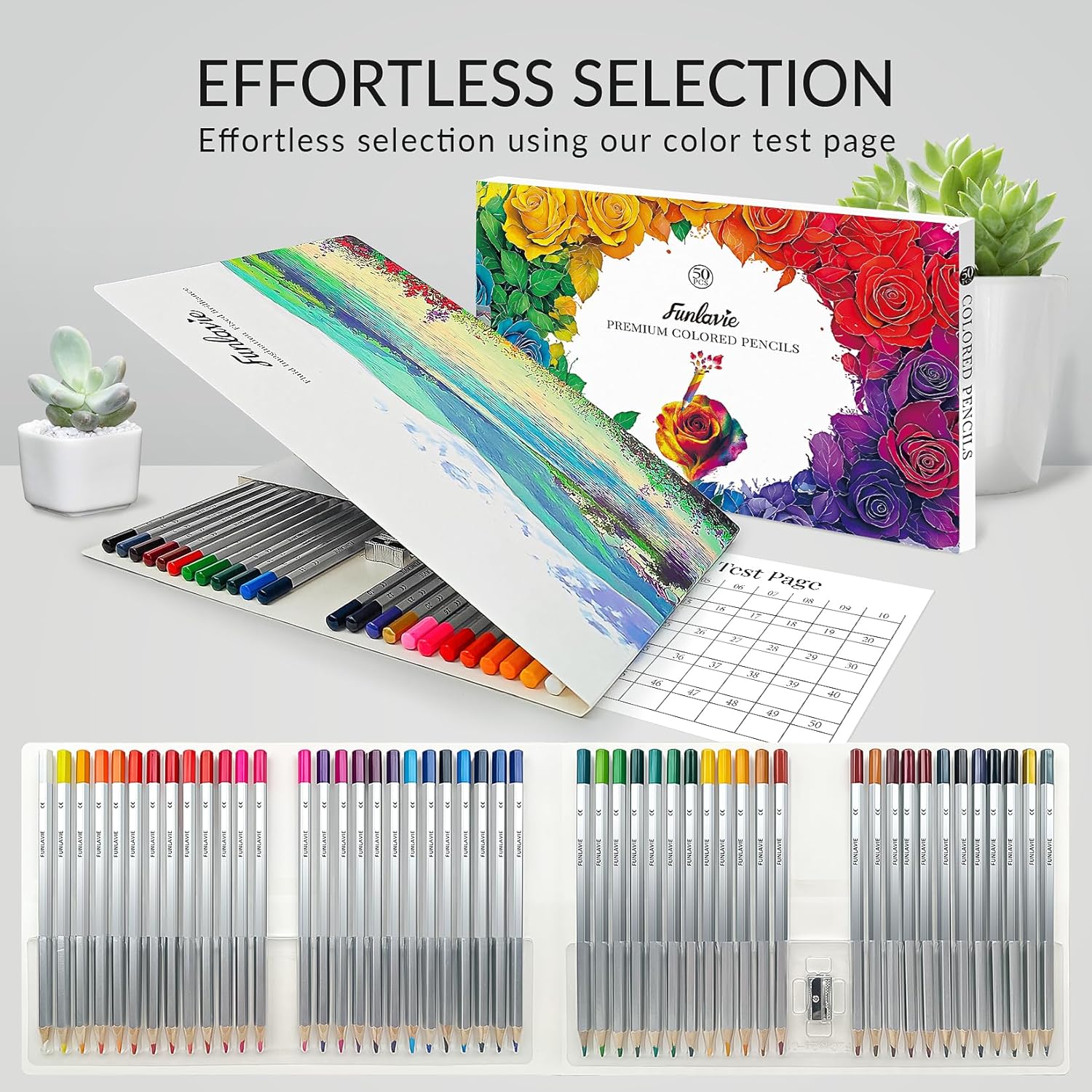 48 Colored Pencils for Adult Coloring Books + 2 Metallic Colored Pencils,Soft Core Coloring Pencil Set,Drawing Pencil for sketching & Painting,Art Supplies for Teens,Oil-Based with Sharpener