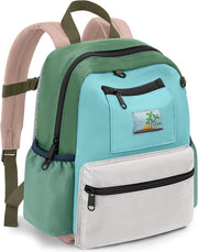 Toddler Backpack for Boys & Girls 1-3 Years, 10.5 Inch Lightweight Kids Bookbag, Waterproof Preschool Backpack for Kindergarten, Daycare, Travel, Durable Small Child School Bag, Green Grey