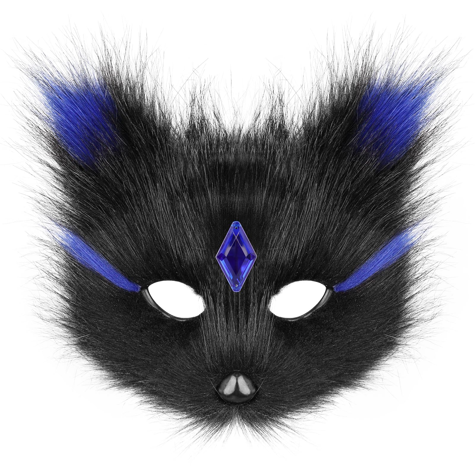 Animal Fox Wolf Mask Halloween Party Cosplay Costumes Props Plush Cat Half Face Masks Carnival Christmas Masquerade