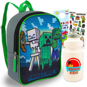 Minecraft Mini Backpack for Boys - Bundle with 11" Backpack for School Plus Stickers, Water Bottle, More | Small Backpack for Kids