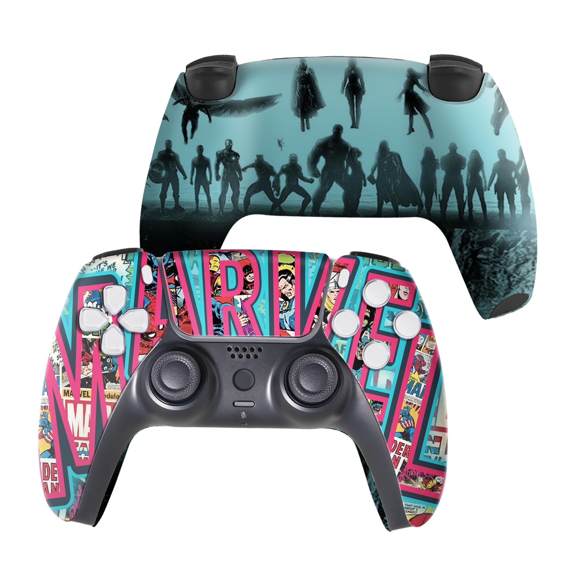 Marrvel Custom PS-5 Controller Wireless compatible with Play-Station 5 Console by BCB Controllers | Proudly Customized in USA with Permanent HYDRODIP Printing(NOT JUST A SKIN)(MODDED)