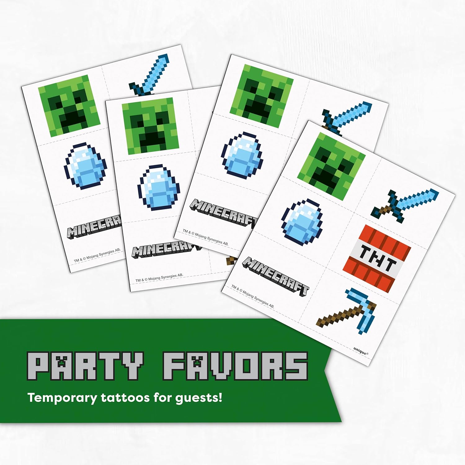 Minecraft Party Supplies, Minecraft Birthday Party Supplies for Boys or Girls - Serves 16 Guests - With Table Cover, Plates and More