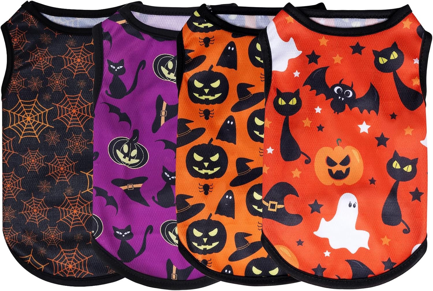 choyaxo 4pcs Dog Shirts Sleeveless Printed Pet Vest for Chiuahaha Small Medium Dogs Halloween