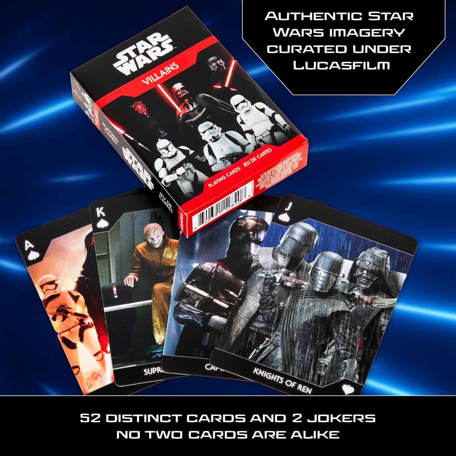 Aquarius Star Wars Villains Playing Cards - Deck of Cards Star Wars Fans - Unique Card Designs, Gift & Merchandise for All Ages