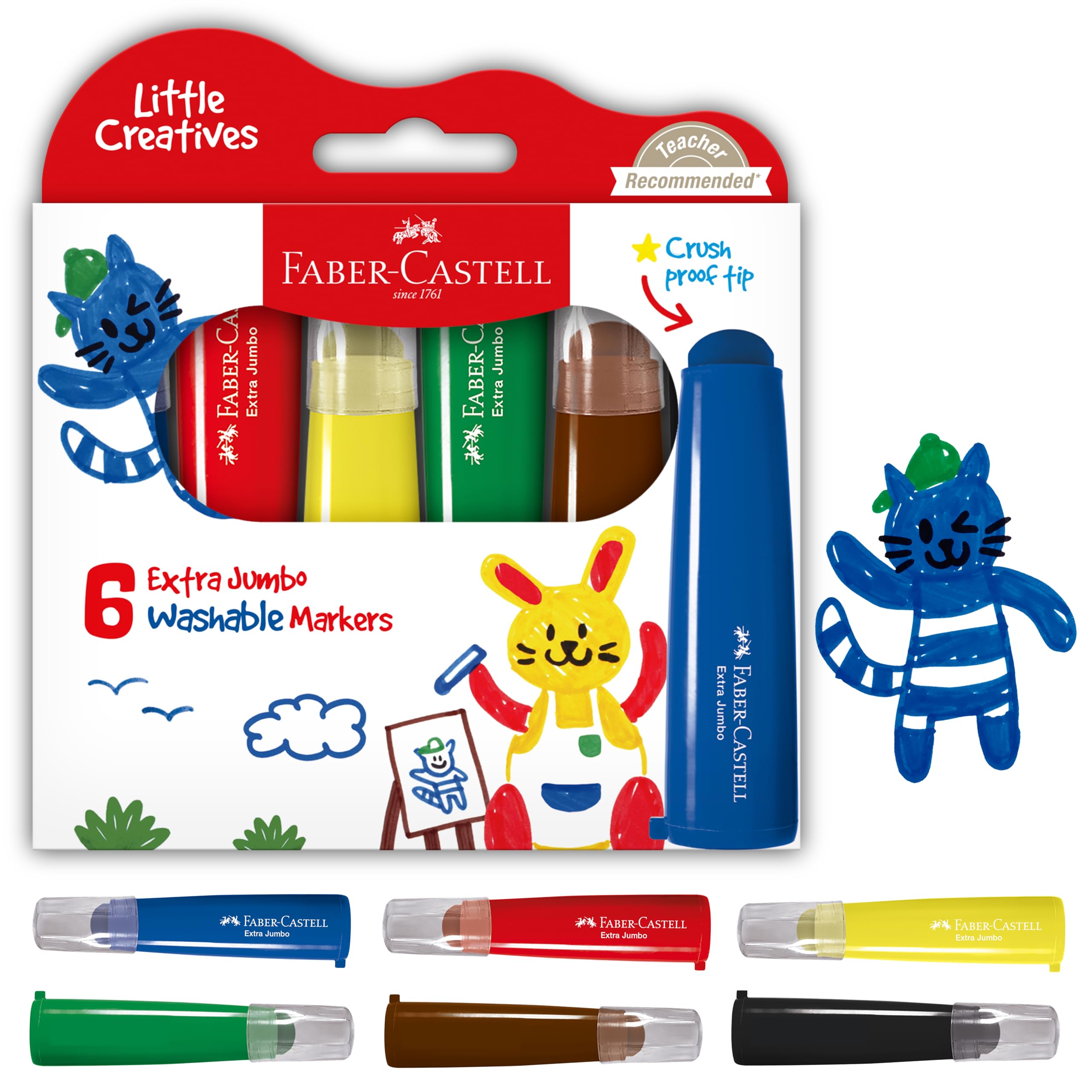 Faber-Castell Little Creatives Super Soft Modeling Dough: 4 Classic Colors and Play Dough Accessories, Non Toxic Playdough Kit for Toddlers, Gifts for Kids and Preschool (Ages 3+)