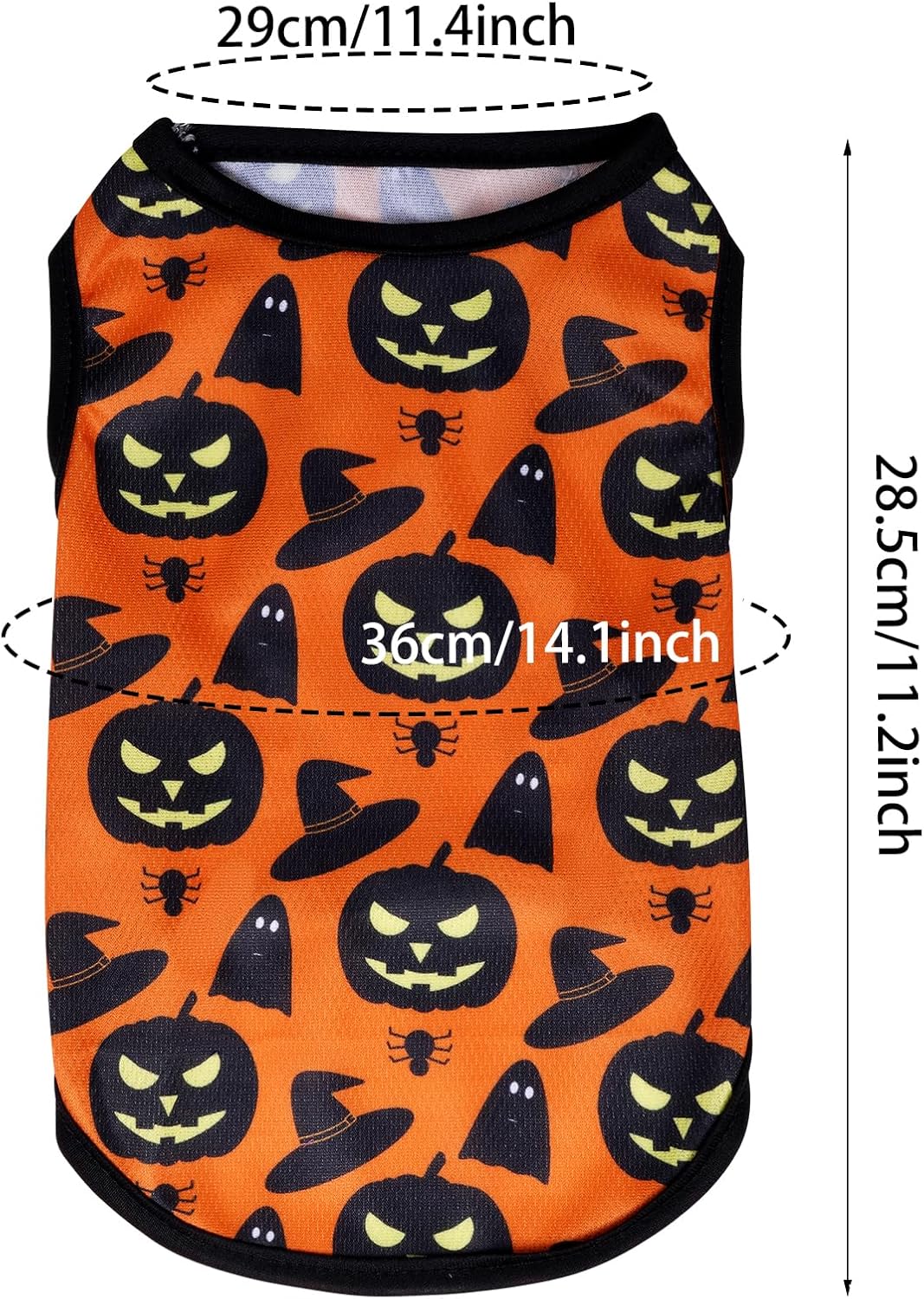 choyaxo 4pcs Dog Shirts Sleeveless Printed Pet Vest for Chiuahaha Small Medium Dogs Halloween