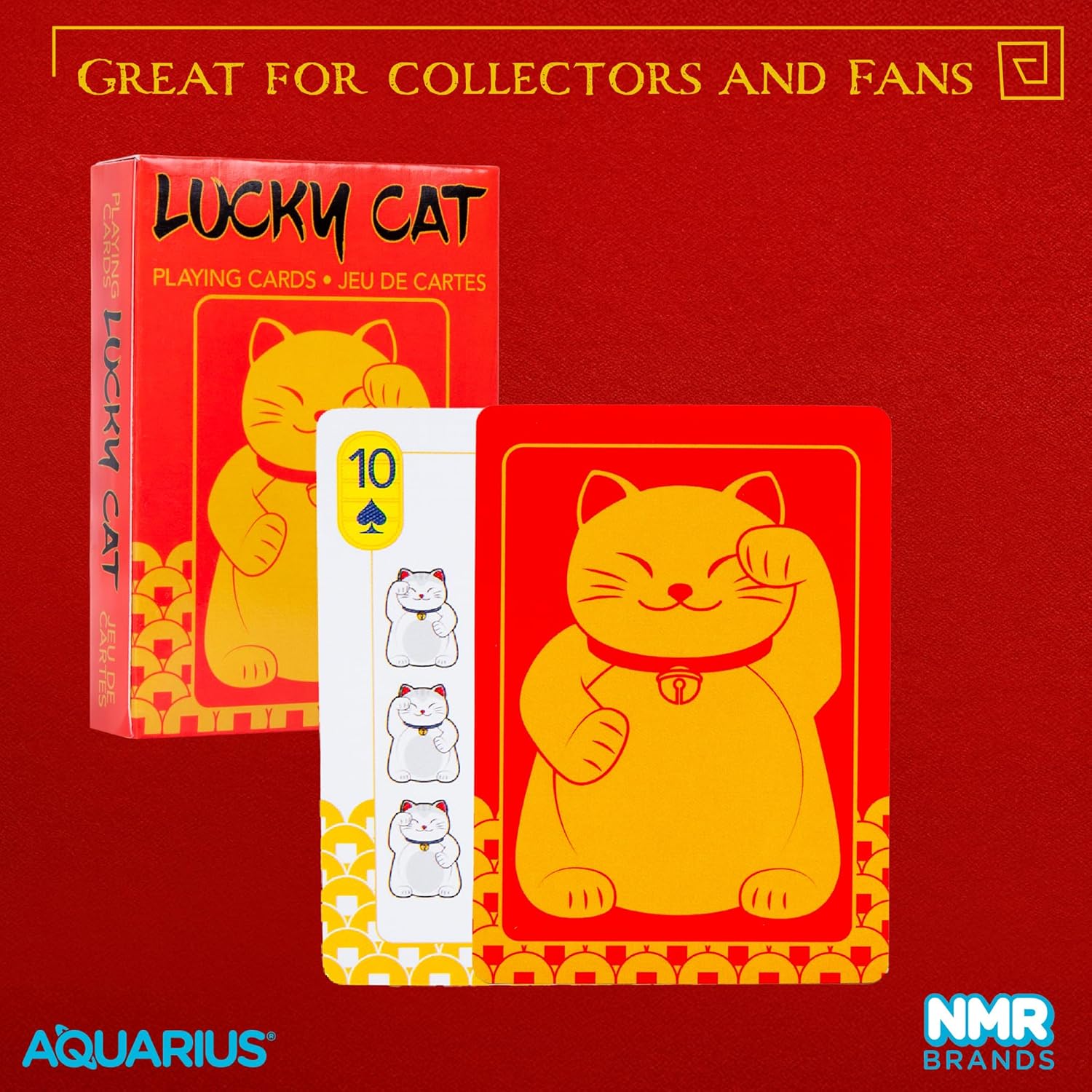 Aquarius Lucky Cat Themed Playing Cards - Deck of Cards for Cat Lovers - Unique Card Designs, Great for Gifts & Game Night