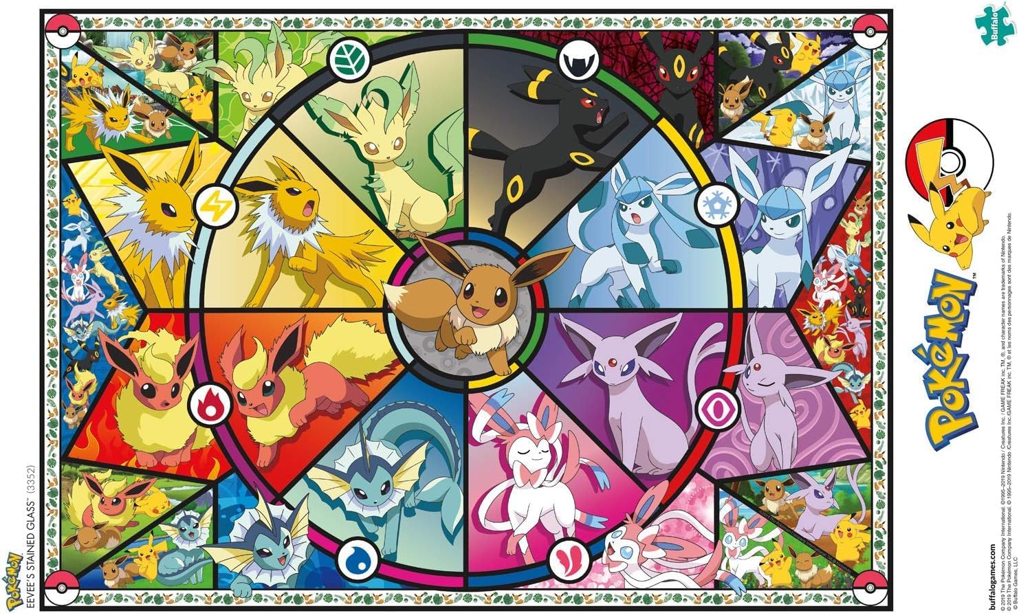 Buffalo Games - Pokémon - Eevee Evolutions Series 1 - 500 Piece Jigsaw Puzzle for Adults - Challenging Puzzle Perfect for Game Nights - Finished Size 21.25 x 15.00