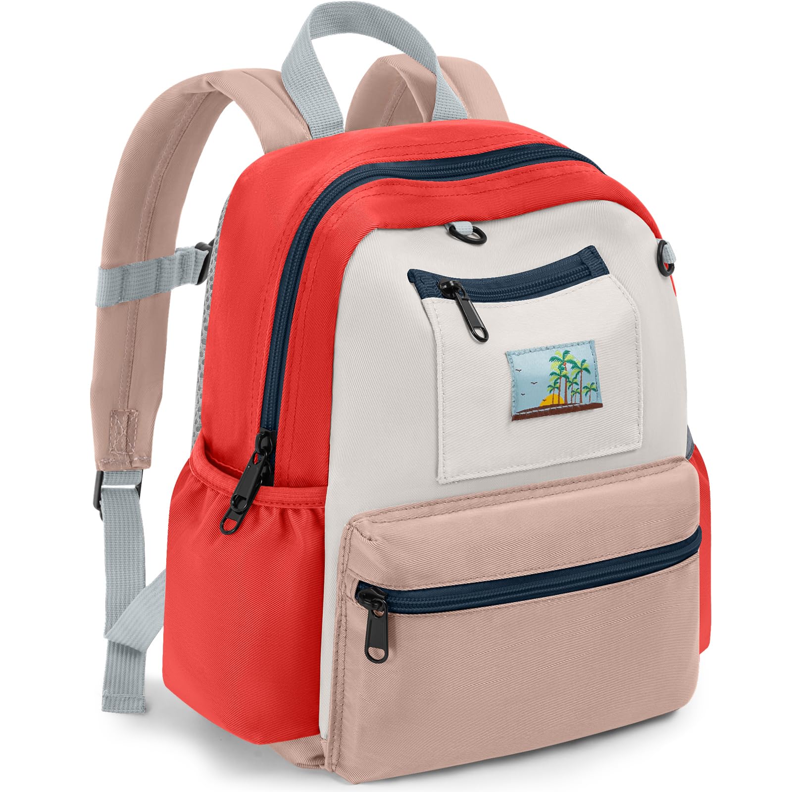 Toddler Backpack for Boys & Girls 1-3 Years, 10.5 Inch Lightweight Kids Bookbag, Waterproof Preschool Backpack for Kindergarten, Daycare, Travel, Durable Small Child School Bag, Green Grey