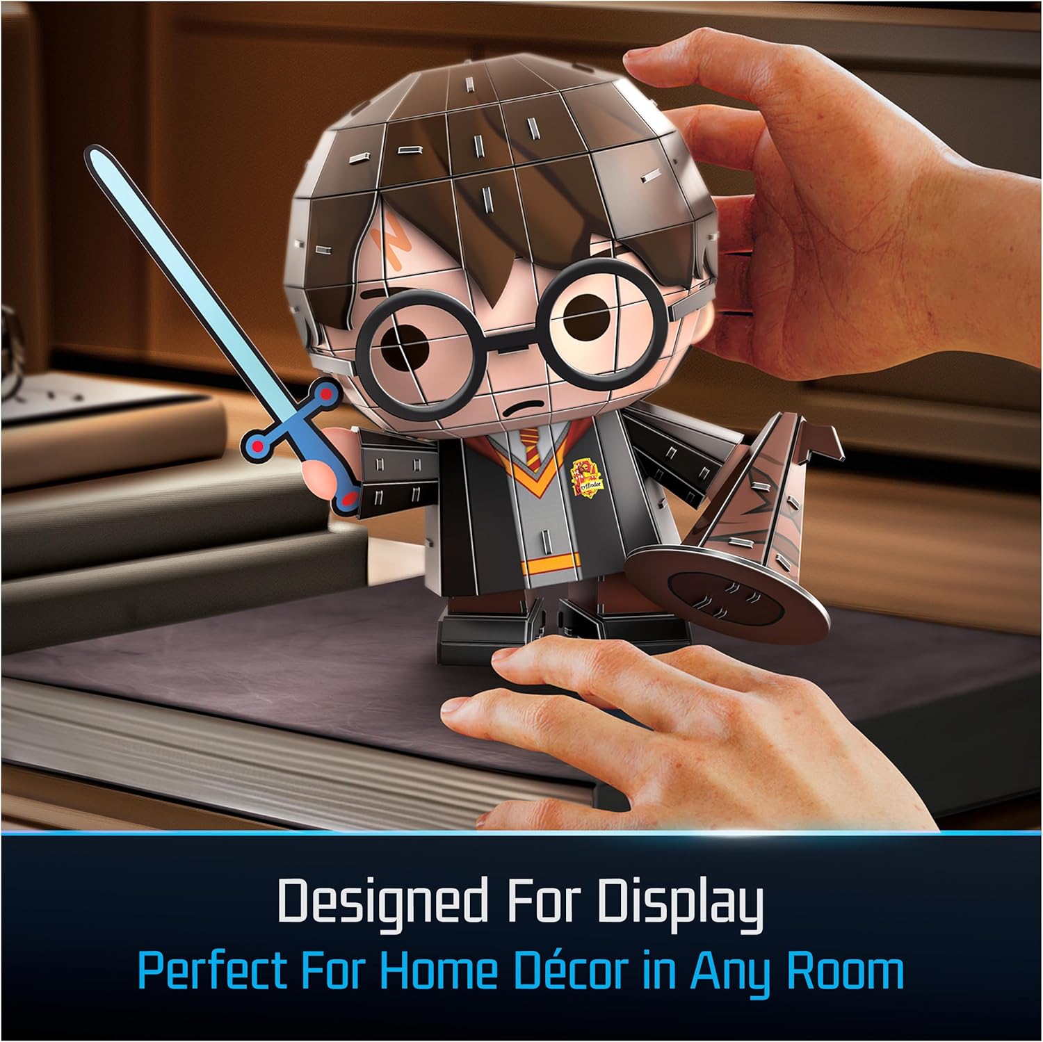 4D Build, Harry Potter Chibi with Sword 3D Model Kit, Harry Potter Collectibles & Desk Décor, Adult Puzzles, Building Toys, 3D Puzzles for Adults & Teens, 109 Pieces, for Ages 12 & Up