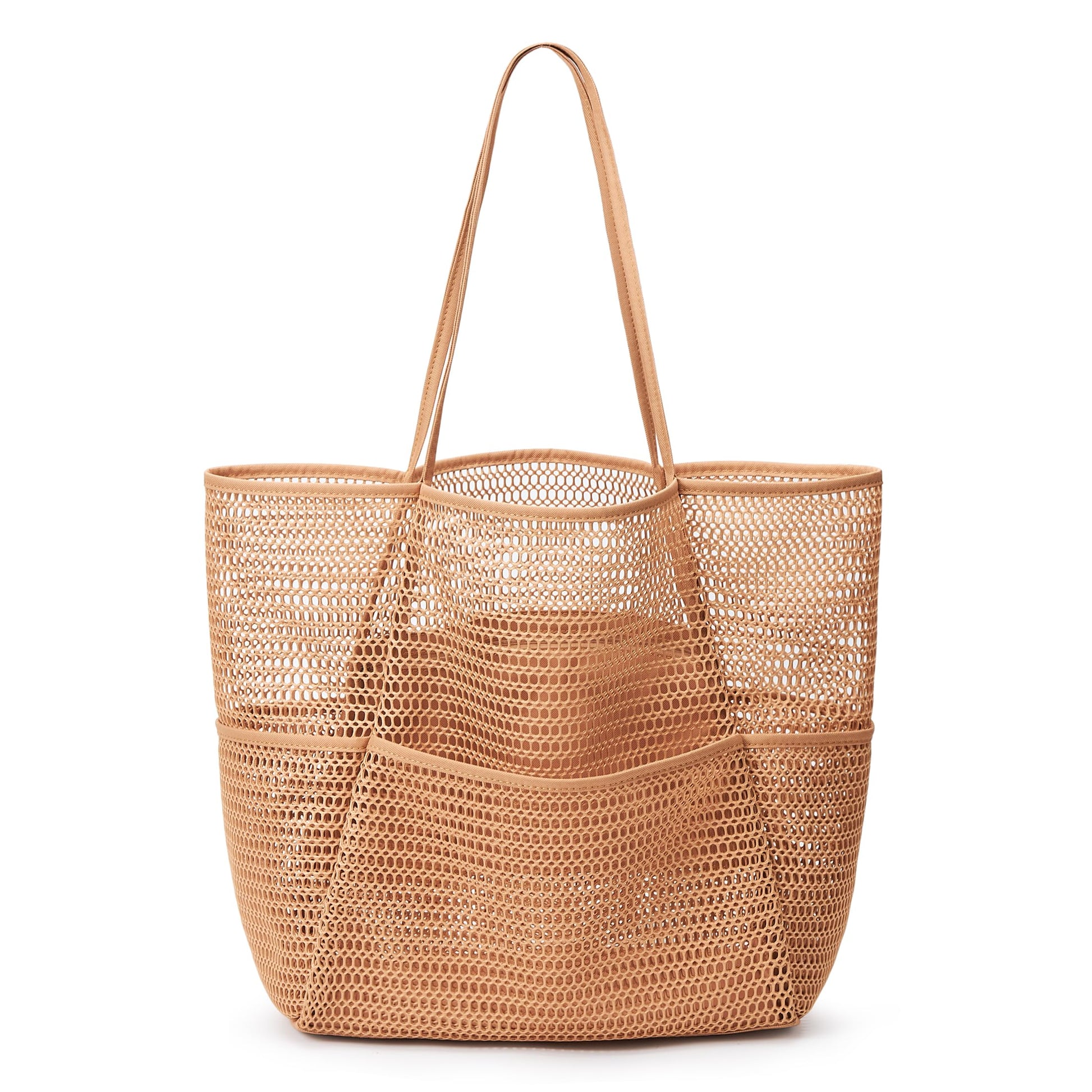 KALIDI BeachNylon Mesh Tote Bag, Casual Tote Bag Hobo Women Foldable MAX 23L Shoulder Bag For Beach Picnic Vacation