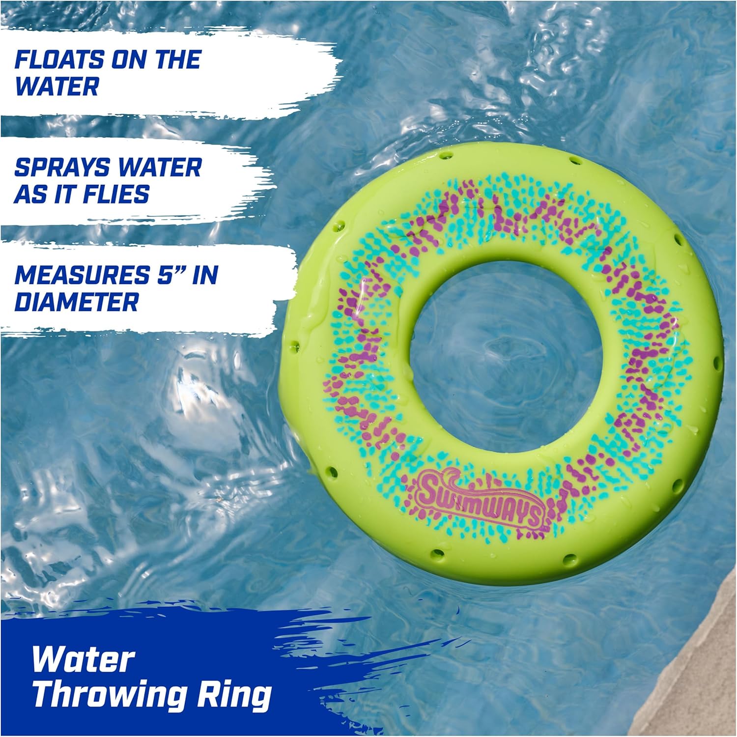 SwimWays Hydro Spiral, Pool Toys for Kids and Adults, Throwing Ring for Beach, Lake and Swimming Pool, Outdoor Toys for Kids Aged 5 & Up