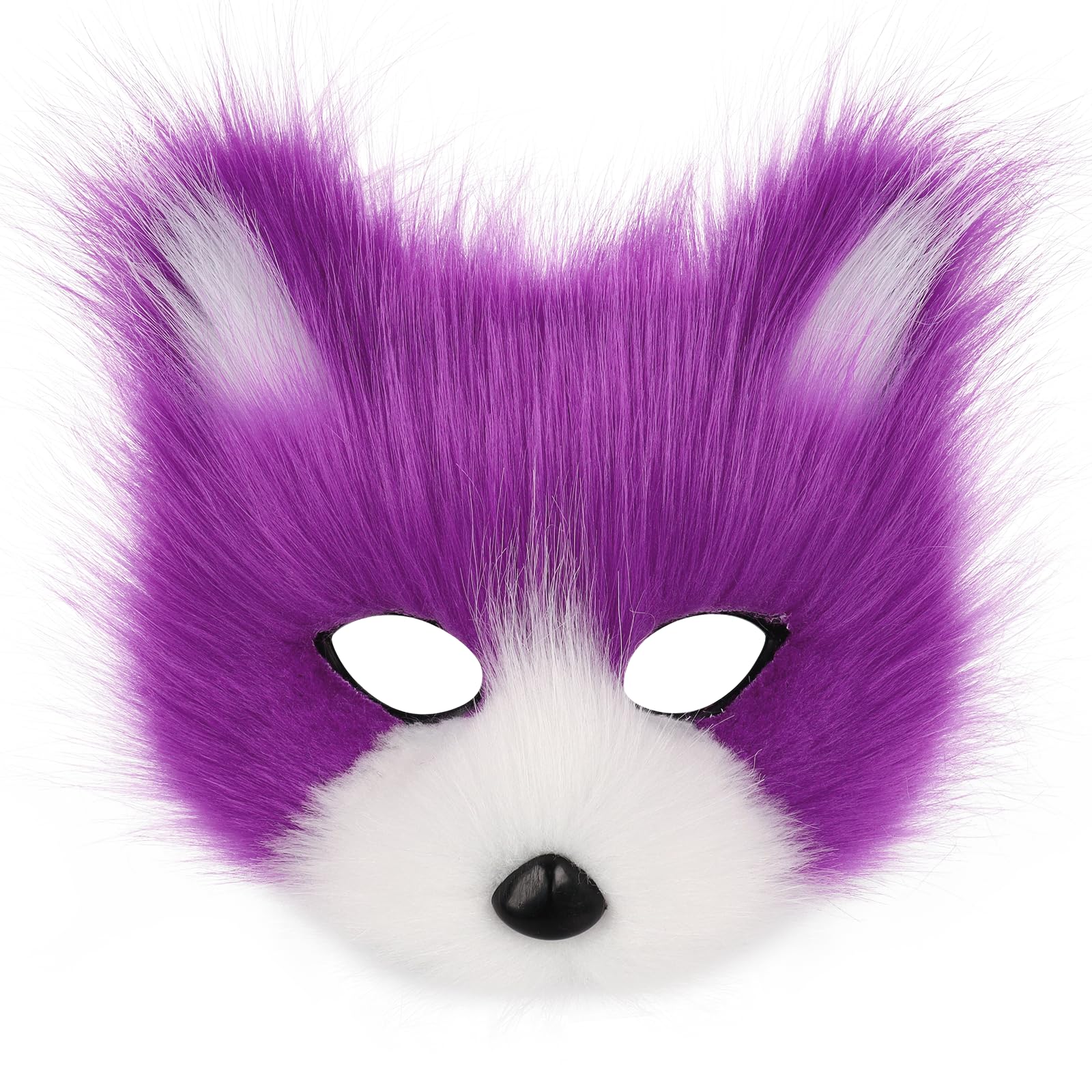 Animal Fox Wolf Mask Halloween Party Cosplay Costumes Props Plush Cat Half Face Masks Carnival Christmas Masquerade