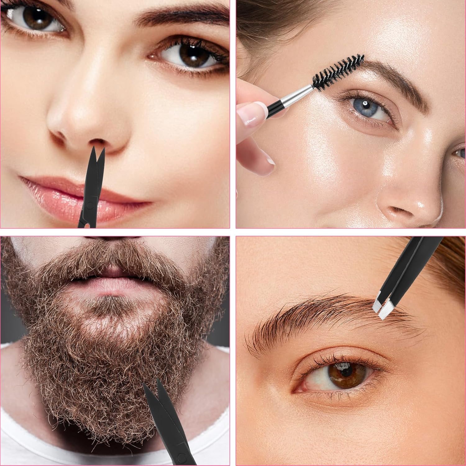 Eyebrow Razor, 5-in-1 Eyebrow Kit, Eyebrows Trimmers Set for Women and Men Eyebrows Grooming (Including Brow Razors, Tweezers, Scissors, Trimmer, Comb)