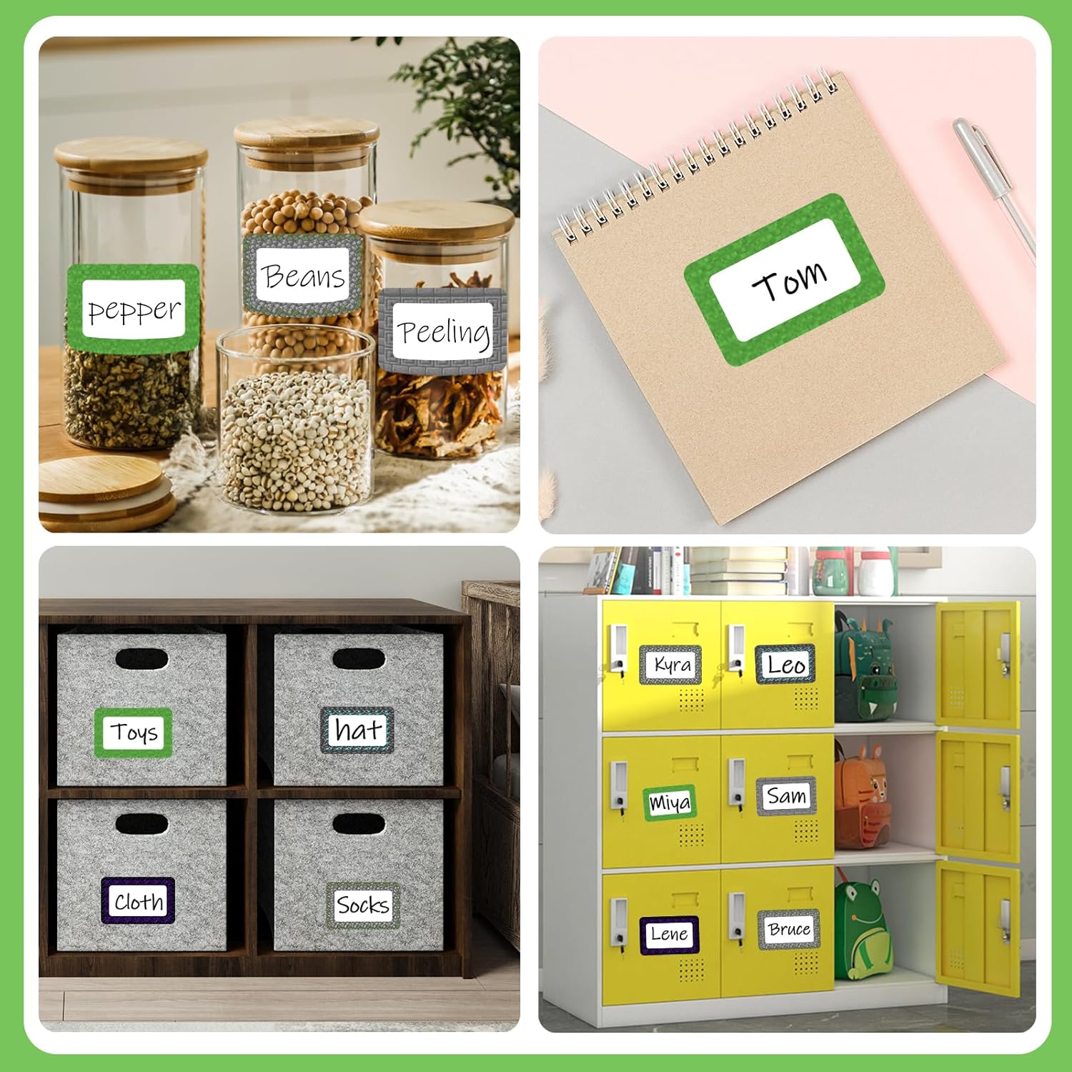 Video Game Border Name Tag Stickers 2.2 x 3.5 Inch（100 Pcs） Pixel Gaming Sticky Name Tags Labels Deacl for Party School Locker Office Home Meeting Classroom Decor