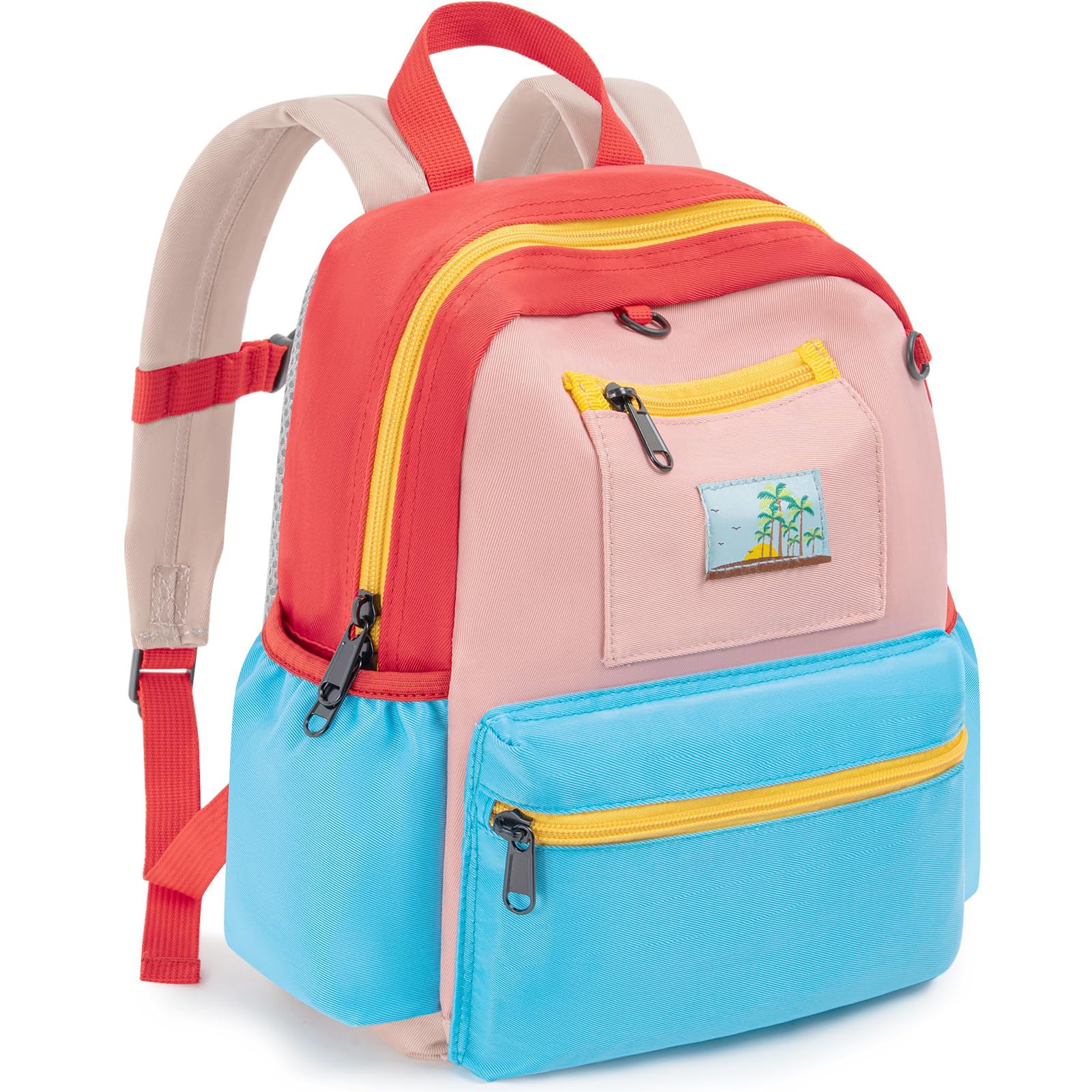 Toddler Backpack for Boys & Girls 1-3 Years, 10.5 Inch Lightweight Kids Bookbag, Waterproof Preschool Backpack for Kindergarten, Daycare, Travel, Durable Small Child School Bag, Green Grey