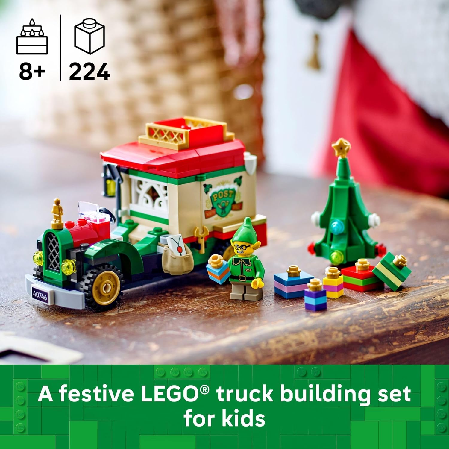 LEGO Santa’s Delivery Truck Building Toy for Kids - Construction Set for Play or Christmas Decor - Building Blocks for Girls & Boys, Ages 8+ - Holiday Craft Ideas for Families - 40746