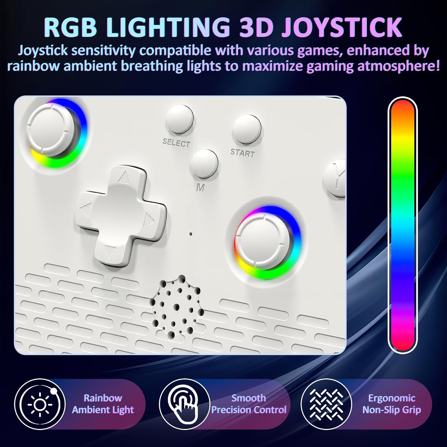 H5 Retro Gaming Console, 5.0 Inch IPS HD Screen Handheld Game Console, 256GB TF Card Build-in 40000+ Classic Games, Portable Video Arcade Support 34+ Emulators with 4000mAh Battery, White