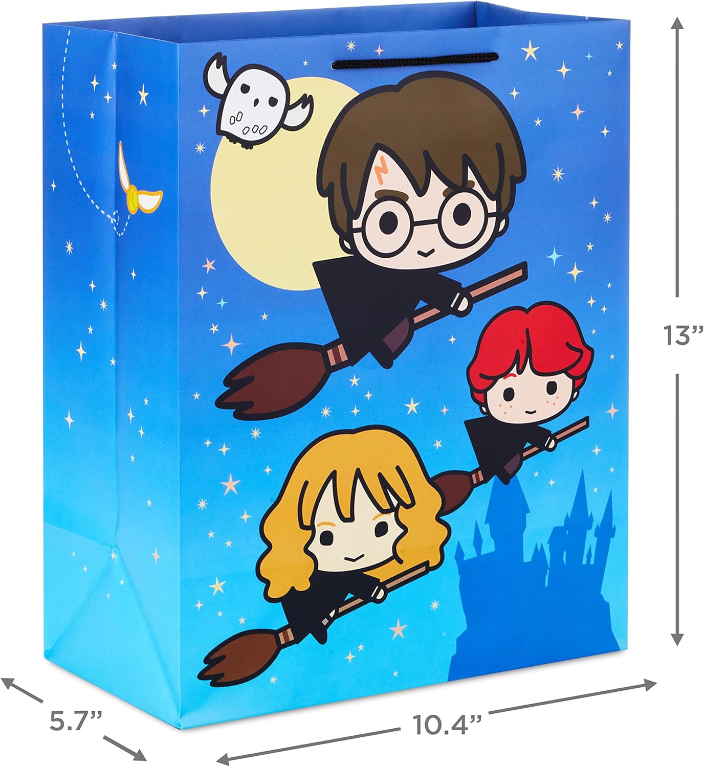 Hallmark 13" Large Harry Potter Gift Bag Bundle (3 Bags: Hogwarts Crest, Marauder's Map, Harry, Ron & Hermione) for Birthdays, Kids Parties, Christmas