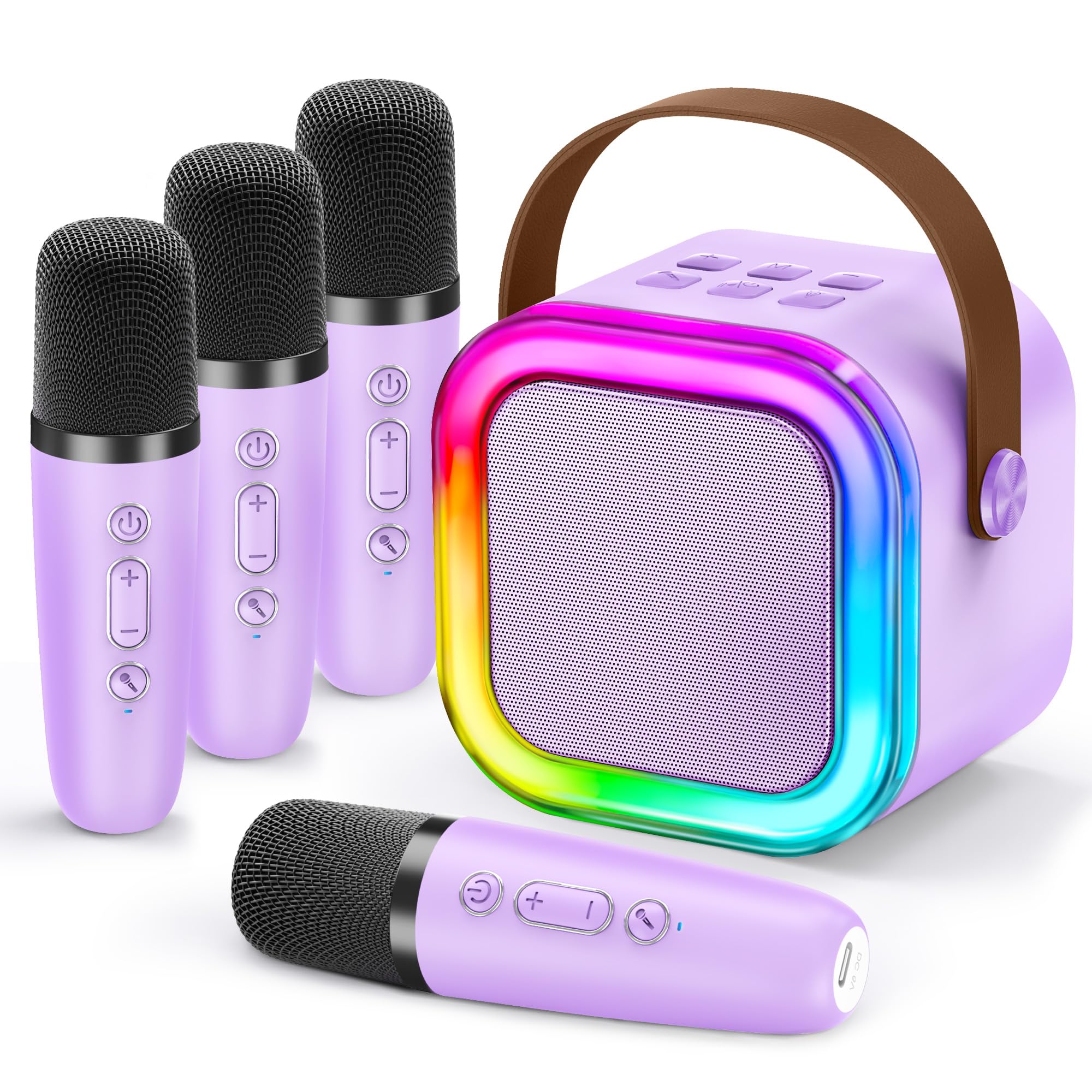 Karaoke Machine for Kids, 2025 TOP Toys Christmas Birthday Gifts Ideas for Girls Ages 4, 5, 6, 7, 8, 9, 10, 12+ Years Old, Portable Mini MP3 Player with 2 Wireless Mics for Party