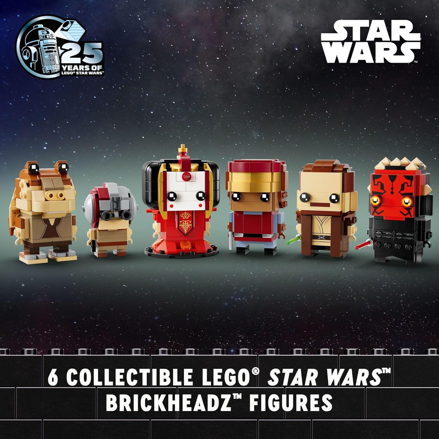 LEGO Star Wars BrickHeadz The Phantom Menace - Collectible Star Wars Figures of Annakin, Darth Maul, & More - Gift for Fans - 40676