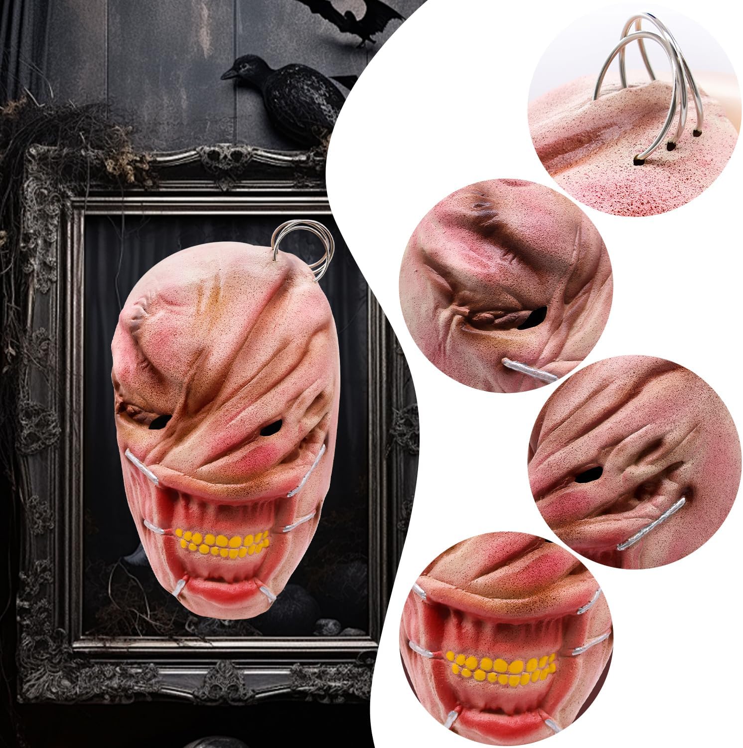 Halloween Scary Mask, Horror Face Creepy Latex Mask Halloween Masquerade Cosplay Costume