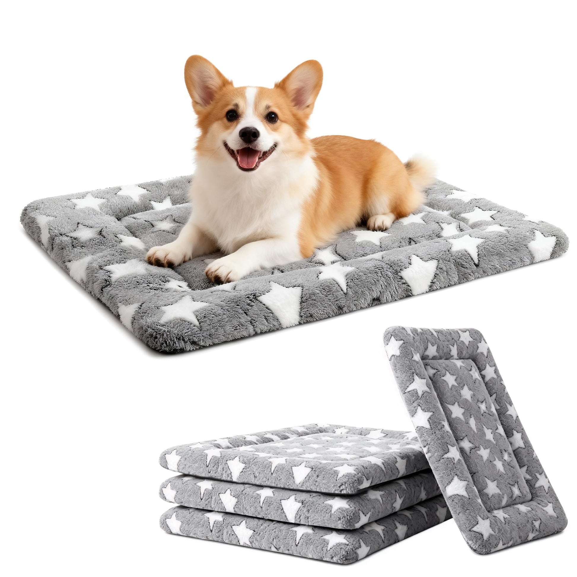 Dog Bed Mat for Crate, Soft Kennel Pad, Durable Comfort Mat for Dogs and Cats, Home and Crate Use (Gray, 18"*14"*1.5")