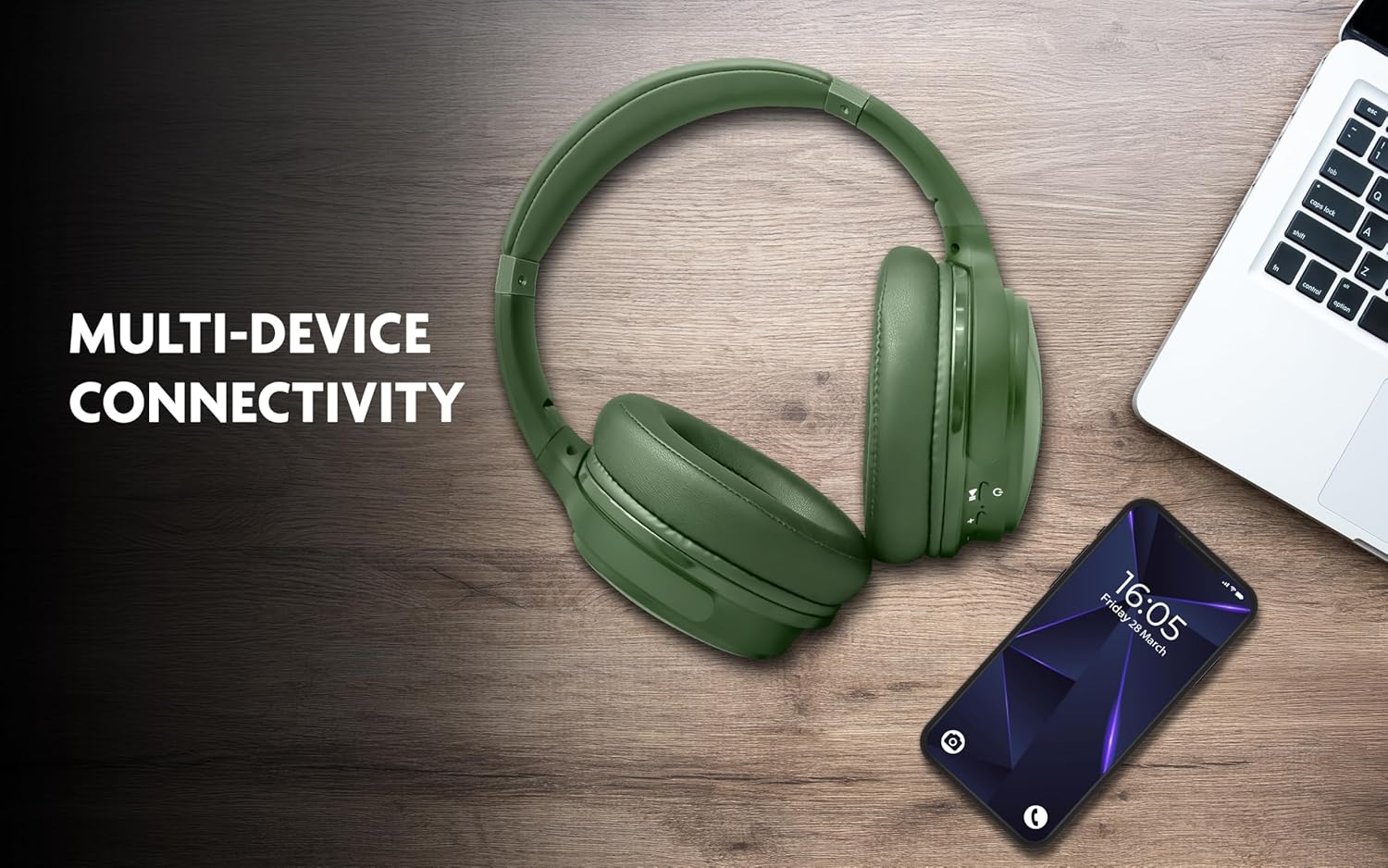 Fisher Pro Active Noise Cancelling Headphones, Over Ear Wireless Bluetooth 5.3, Microphone, Lightweight Comfortable Headset for Home Travel, 16H Playtime, Rechargeable, Hi-Res Sound Audio, Deep Bass