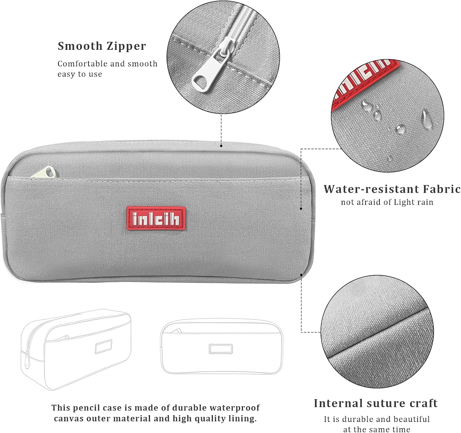 Pencil Case Large Capacity pencil pouch cute pencil case stationery supplies pencil bags School Supplies for Student Teen Girs Boys (gray)