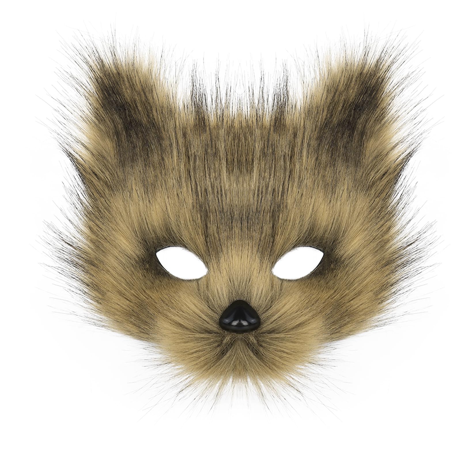 Animal Fox Wolf Mask Halloween Party Cosplay Costumes Props Plush Cat Half Face Masks Carnival Christmas Masquerade