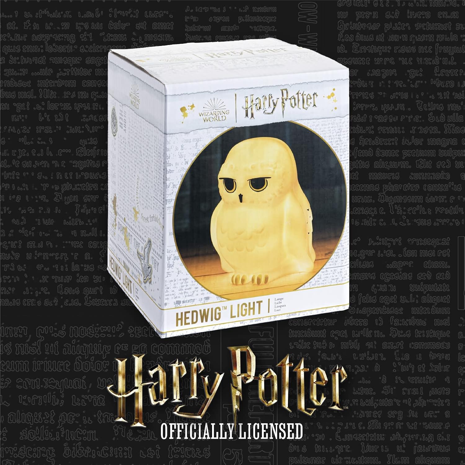 Paladone Harry Potter Hedwig Night Light - Officially Licensed Harry Potter Decor Gift, Bedroom Portable Mood Light for Kids, Battery Powered, Black