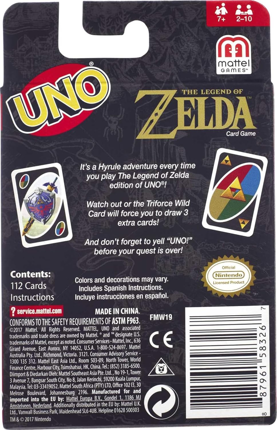 Mattel Games UNO The Legend of Zelda Card Game for Family Night with Themed Graphics & Special Rule