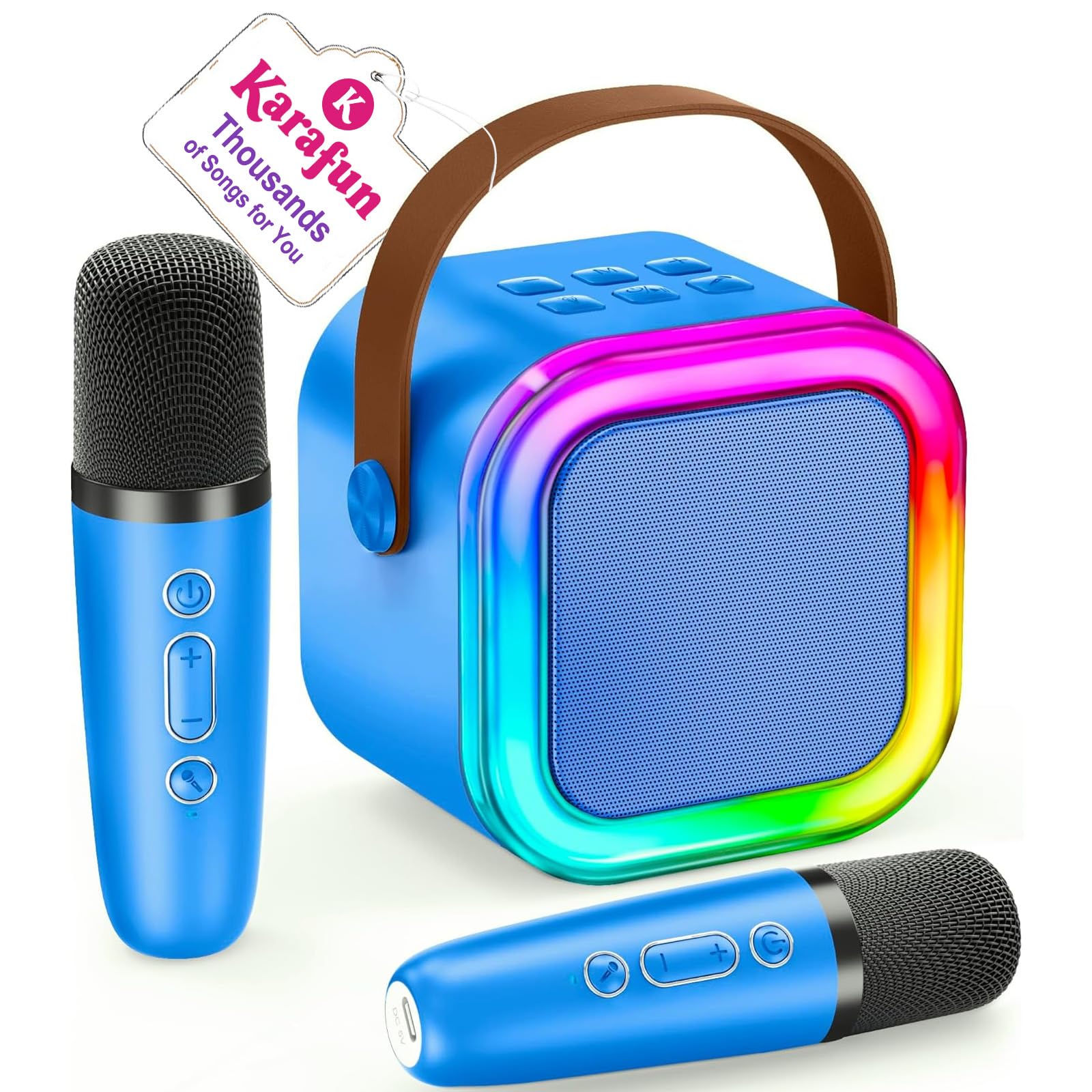 Karaoke Machine for Kids, 2025 TOP Toys Christmas Birthday Gifts Ideas for Girls Ages 4, 5, 6, 7, 8, 9, 10, 12+ Years Old, Portable Mini MP3 Player with 2 Wireless Mics for Party