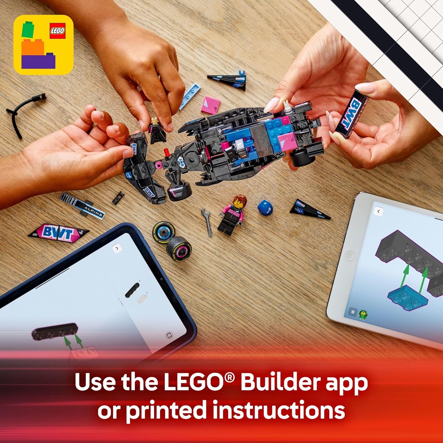 LEGO Speed Champions BWT Alpine F1 Team A524 Race Car Toy - Building Set for Kids, Boys & Girls, Ages 10+ - Toy Car for F1 Fans - Gift Idea for Birthday - 77248