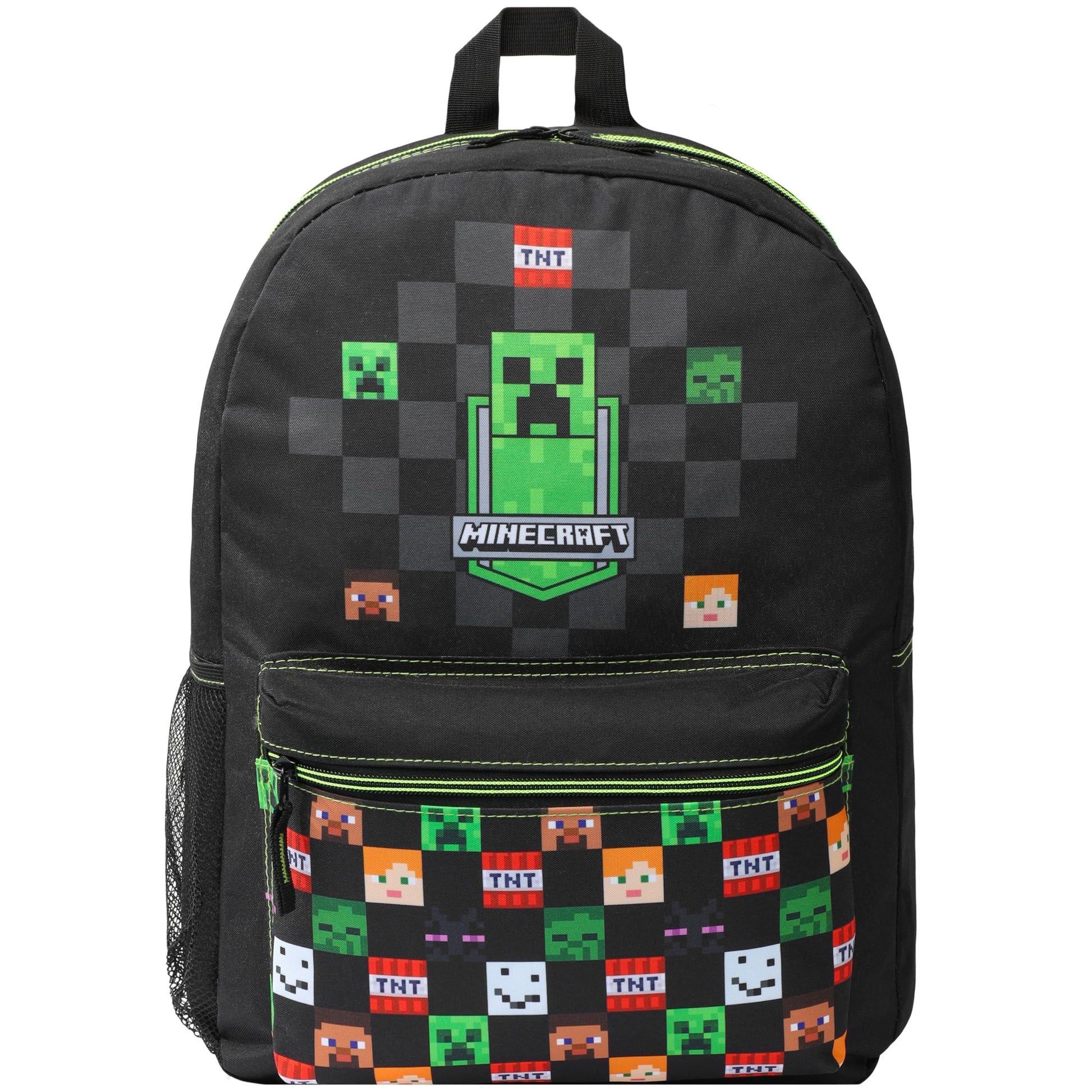 Minecraft Backpack for Boys Kids Teens Adjustable Straps Front Pocket Daypack Backpacks for Sports Gym School Gamer Gifts (Blue)